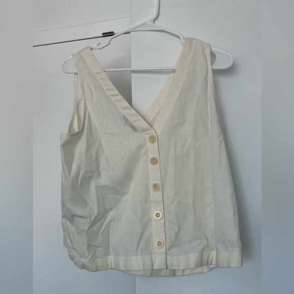 Madewell linen tank v-neck top - Picture 3 of 5